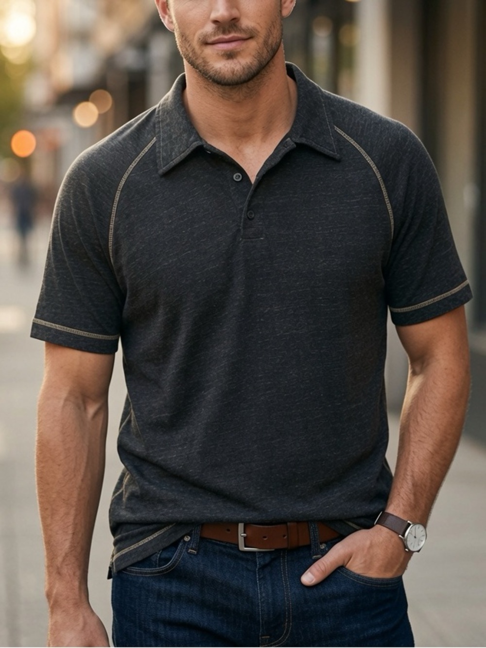 Agave Denim AgaveLux Butano short Sleeve Polo Shirt Chocolate XL